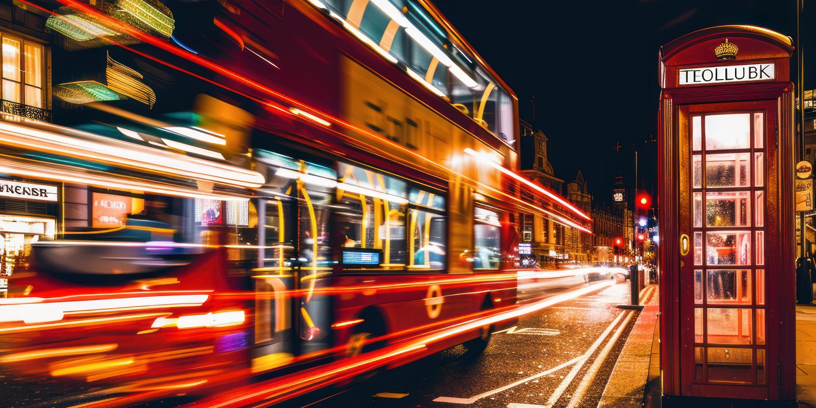 London city night view with red double-decker bus and telephone box, host city of the London International Robotic Surgery Symposium.